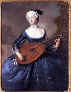 antoine pesne Portrait of Eleonore Louise Albertine, Comtesse von Schlieben-Sanditten, Freifrau von Keyserlingk (1720-1755), wife of Dietrich Cesarion oil painting on canvas